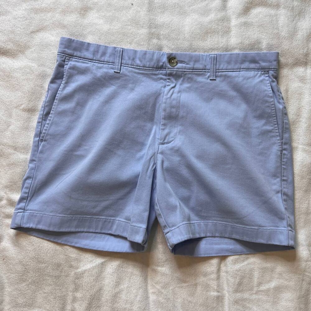 Roundtree & Yorke Baby Blue Chino Flat Front Shorts- 36